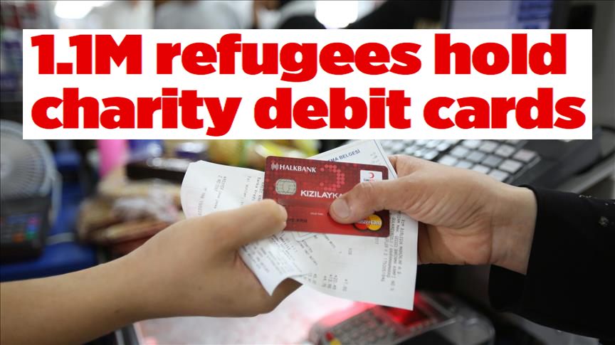1.1M refugees in Turkey hold charity debit cards