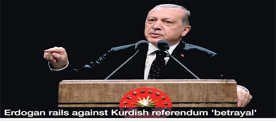 Erdogan rails against Kurdish referendum 'betrayal'