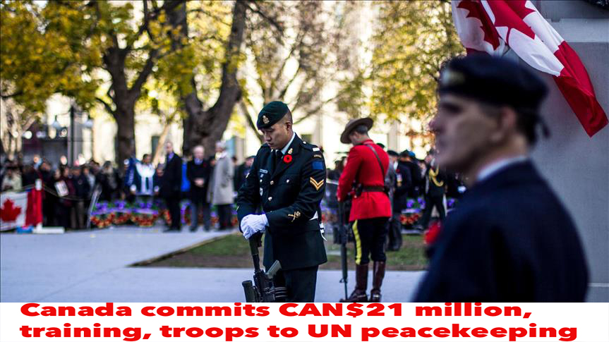 Canada commits CAN$21 million, training, troops to UN
