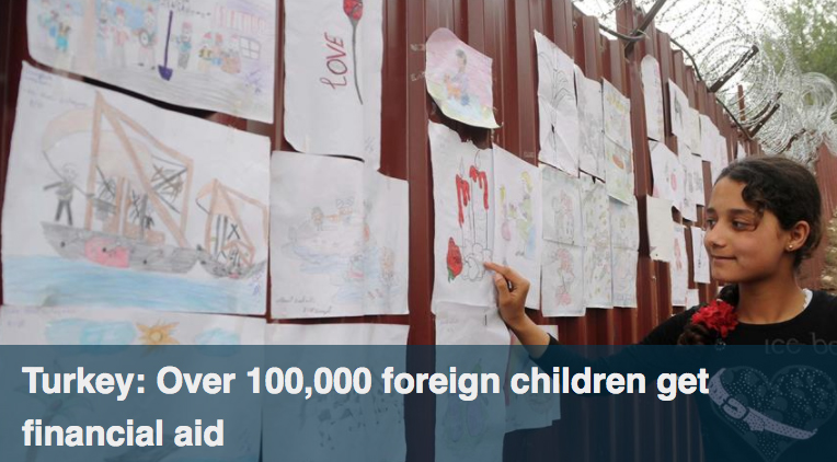 Turkey: Over 100,000 foreign children get financial aid
