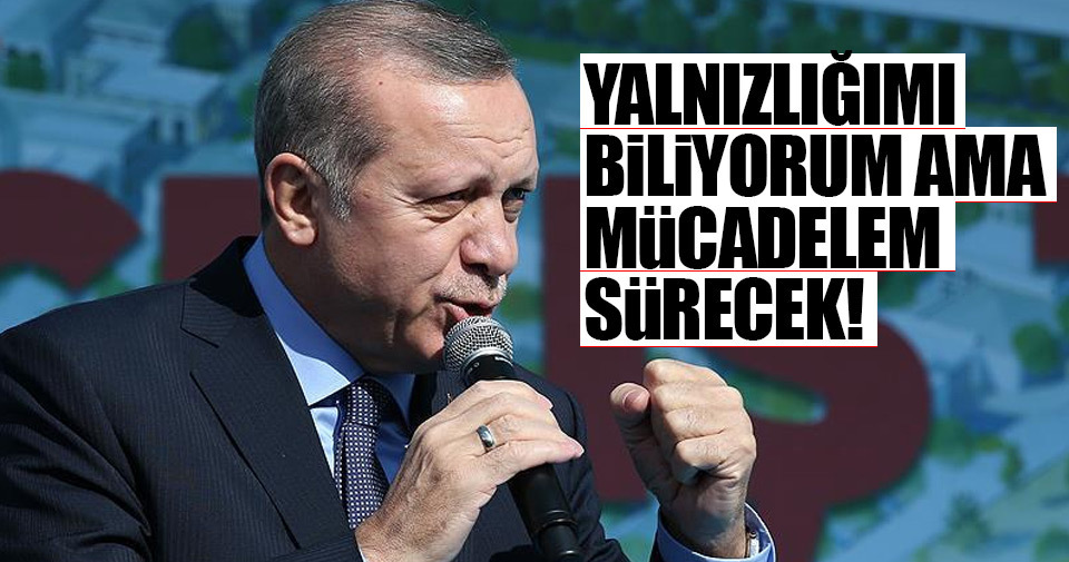 Cumhurbaşkanı Erdoğan: Yalnızlığımı biliyorum ama mücadelemi sürdüreceğim