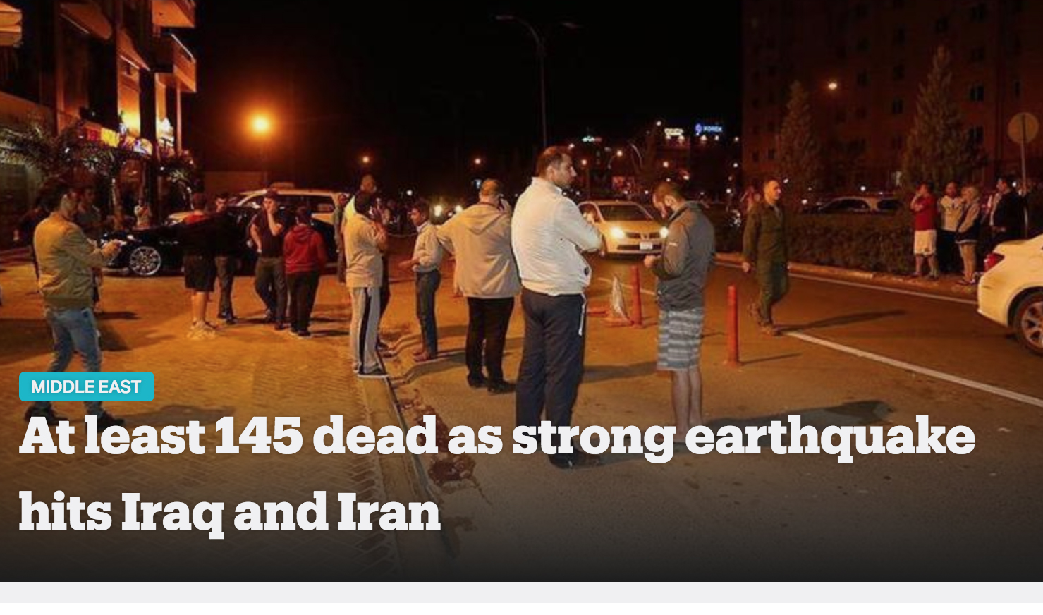 At least 145 dead as strong earthquake hits Iraq and Iran