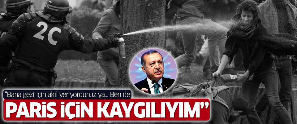 Erdoğan: Paris'te yaşananlardan endişe duyuyoruz