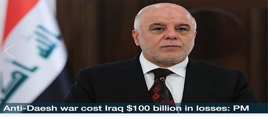 Anti-Daesh war cost Iraq $100 billion in losses: PM