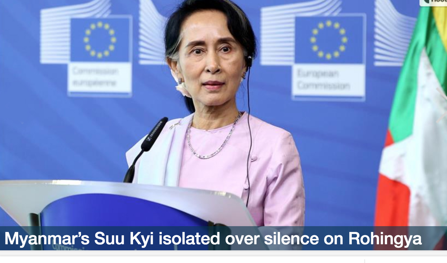 Myanmar’s Suu Kyi isolated over silence on Rohingya