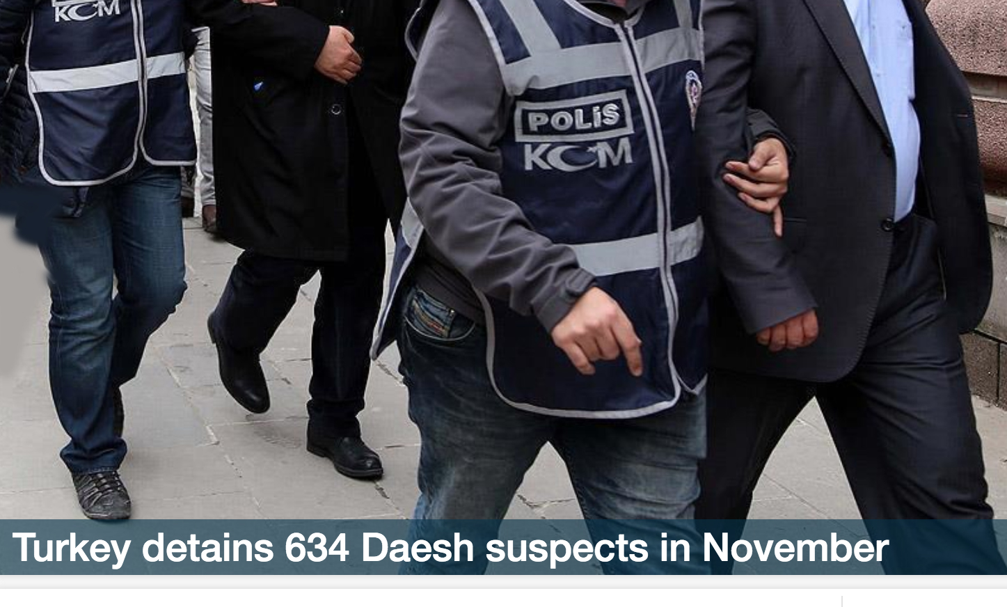 Turkey detains 634 Daesh suspects in November