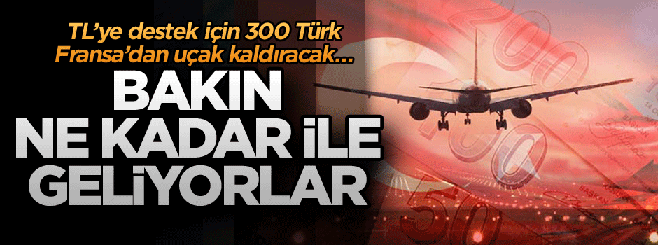 300 Türk TL’ye destek için  Fransa’dan uçak kaldıracak…