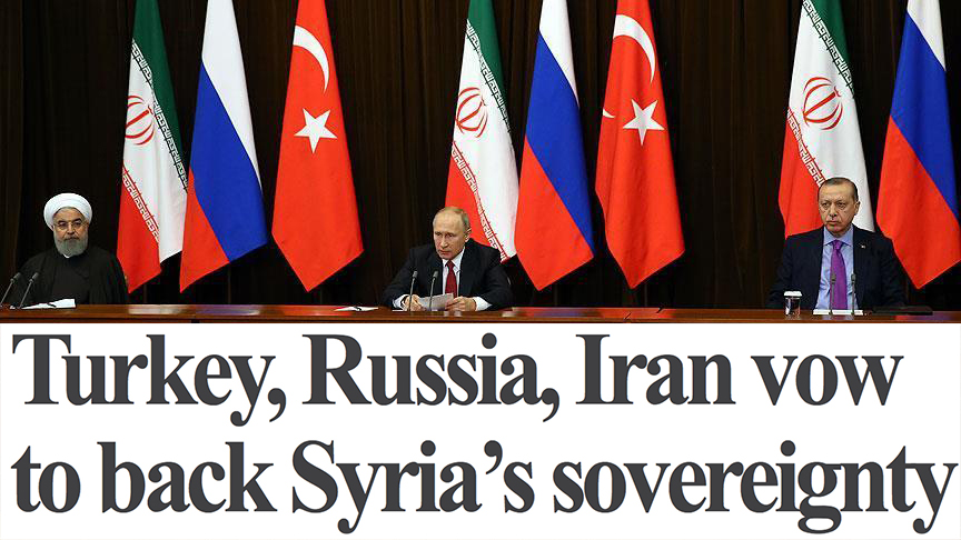 Turkey, Russia, Iran vow to back Syria's sovereignty