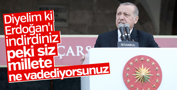 Cumhurbaşkanı Erdoğan'dan muhalefete: ''Siz millete ne vadediyorsunuz?''