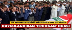 15 Temmuz şehidi Erdoğan için dua yazmış