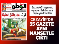 Cezayir'de 35 gazete, Gazze'ye destek için aynı manşeti attı