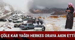 Suudi Arabistan'da çöle kar yağdı!..