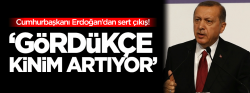 Erdoğan: Gördükçe kinim artıyor