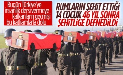 Rumların katlettiği 14 şehit çocuk, 46 yıl sonra toprağa verildi