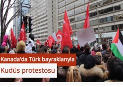 Montreal'deki Müslümanlar, ''Kudüs'ten elini çek'' diye haykırdı!..