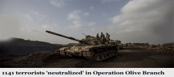 1141 terrorists 'neutralized' in Operation Olive Branch