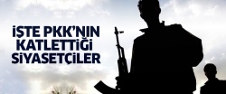 İşte PKK'nın katlettiği siyasetçiler!..