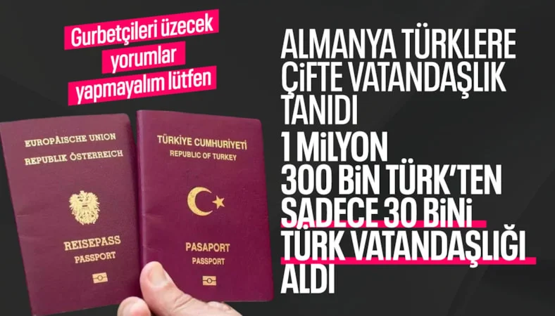 Almanya'daki 1.3 milyon Türk'ten 30 bini Türk pasaportuna başvurdu